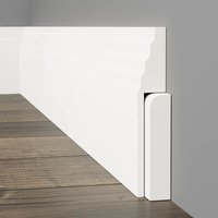 Stepped 3 MDF Skirting Board Cover Fully Finished White Satin 4100mm x 210mm x 25mm