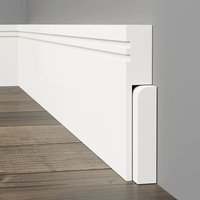 Square Grooved 2 MDF Skirting Board Cover Fully Finished White Satin 4100mm x 210mm x 25mm