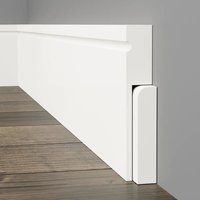 Square C Grooved MDF Skirting Board Cover Fully Finished White Satin 4100mm x 210mm x 25mm