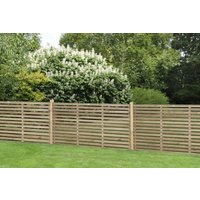 Pressure Treated Contemporary Slatted Fence Panel - 1800mm x 1200mm